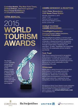 World Tourism Awards, 2015