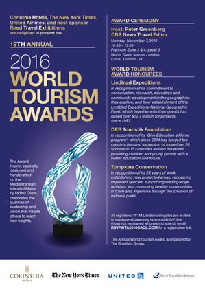 World Tourism Awards, 2016