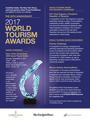 World Tourism Awards, 2017
